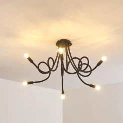 Hofstein Wertach Deckenleuchte Schwarz, 6-flammig -Bürolampen Verkäufe wertach deckenleuchte h3345382 3