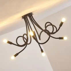 Hofstein Wertach Deckenleuchte Schwarz, 6-flammig -Bürolampen Verkäufe wertach deckenleuchte h3345382 8