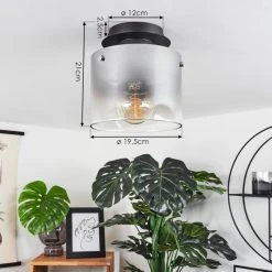 Hofstein Wichita Deckenleuchte Schwarz, Rauchfarben, 1-flammig -Bürolampen Verkäufe wichita deckenleuchte h3368374 3