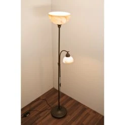 Wofi Leuchten Wofi LACCHINO Standleuchte Dunkelbraun, Rostfarben, Braun, 2-flammig -Bürolampen Verkäufe wofi lacchino standleuchte 3128 02 09 0000 do1 5