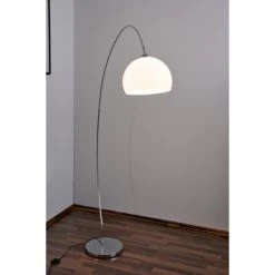 Wofi Leuchten Wofi SANDER Bogenleuchte Chrom, Wei&szlig;, 1-flammig -Bürolampen Verkäufe wofi sander bogenleuchte w308401010000 do1 3