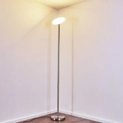 Hofstein Wonsbek Deckenfluter LED Nickel-Matt, 1-flammig -Bürolampen Verkäufe wonsbek deckenfluter h3297315 do1 26