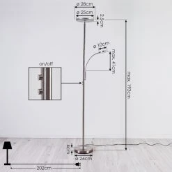 Hofstein Wonsbek Stehleuchte LED Nickel-Matt, 2-flammig 15 Hofstein Wonsbek Stehleuchte LED Nickel-Matt, 2-flammig -Bürolampen Verkäufe wonsbek stehleuchte h3426166 3