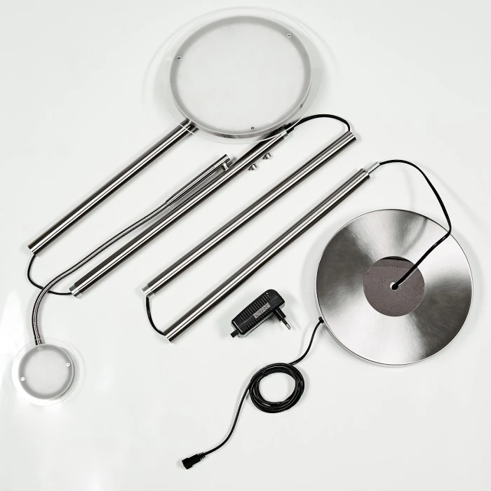 Hofstein Wonsbek Stehleuchte LED Nickel-Matt, 2-flammig 5 Hofstein Wonsbek Stehleuchte LED Nickel-Matt, 2-flammig – Bild 5