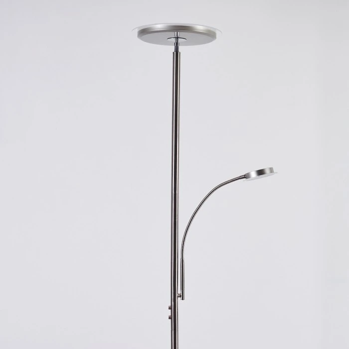 Hofstein Wonsbek Stehleuchte LED Nickel-Matt, 2-flammig 8 Hofstein Wonsbek Stehleuchte LED Nickel-Matt, 2-flammig – Bild 8