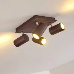 Hofstein Zuoz Deckenleuchte Chrom, Rostfarben, 4-flammig -Bürolampen Verkäufe zuoz deckenleuchte h3341438 do1 11