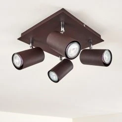 Hofstein Zuoz Deckenleuchte Chrom, Rostfarben, 4-flammig -Bürolampen Verkäufe zuoz deckenleuchte h3341438 do1 13