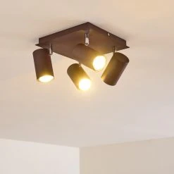 Hofstein Zuoz Deckenleuchte Chrom, Rostfarben, 4-flammig -Bürolampen Verkäufe zuoz deckenleuchte h3341438 do1 15