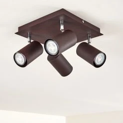 Hofstein Zuoz Deckenleuchte Chrom, Rostfarben, 4-flammig -Bürolampen Verkäufe zuoz deckenleuchte h3341438 do1 4