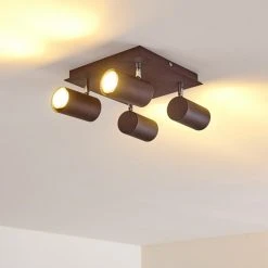 Hofstein Zuoz Deckenleuchte Chrom, Rostfarben, 4-flammig -Bürolampen Verkäufe zuoz deckenleuchte h3341438 do1 6