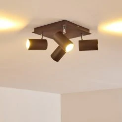 Hofstein Zuoz Deckenleuchte Chrom, Rostfarben, 4-flammig -Bürolampen Verkäufe zuoz deckenleuchte h3341438 do1 7