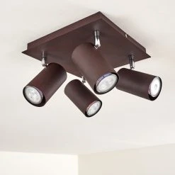 Hofstein Zuoz Deckenleuchte Chrom, Rostfarben, 4-flammig -Bürolampen Verkäufe zuoz deckenleuchte h3341438 do1 8