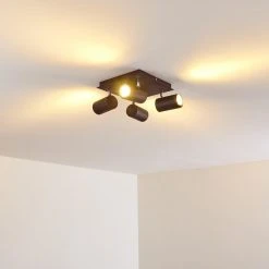 Hofstein Zuoz Deckenleuchte Chrom, Rostfarben, 4-flammig -Bürolampen Verkäufe zuoz deckenleuchte h3341438 do1 9