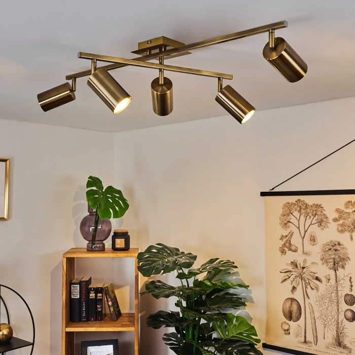 Hofstein Zuoz Deckenleuchte Altmessing, 5-flammig 1 Hofstein Zuoz Deckenleuchte Altmessing, 5-flammig