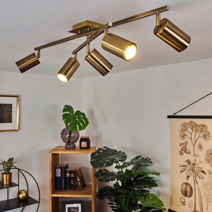 Hofstein Zuoz Deckenleuchte Altmessing, 5-flammig 7 Hofstein Zuoz Deckenleuchte Altmessing, 5-flammig – Bild 7